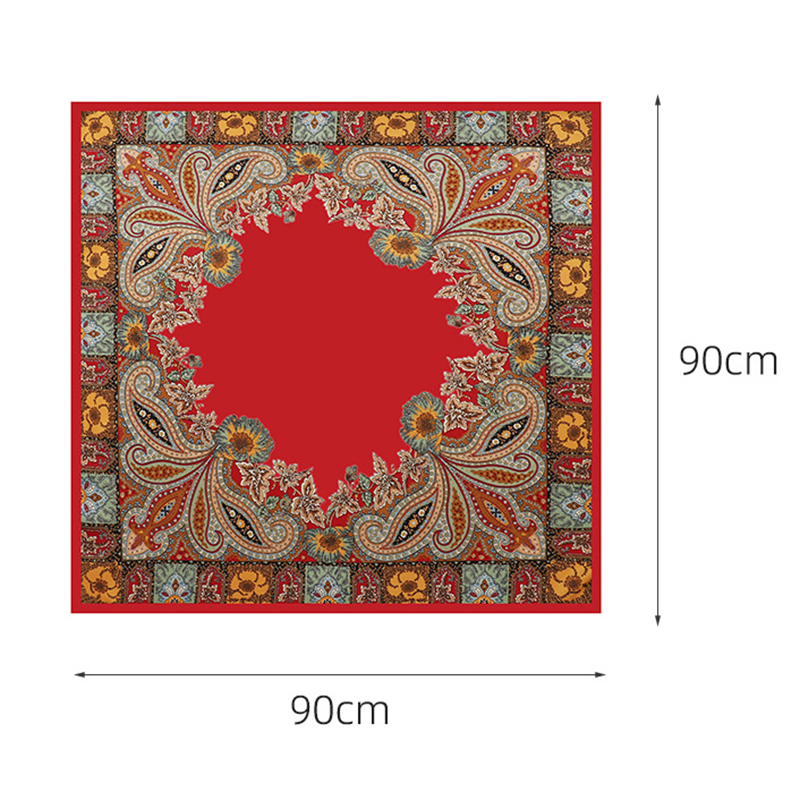 Foulard carré 90 cm pour femme, motif cachemire, bandana en satin, hijab vintage, foulard multi-usage pour le cou et les cheveux, cadeau de mode pour femmes