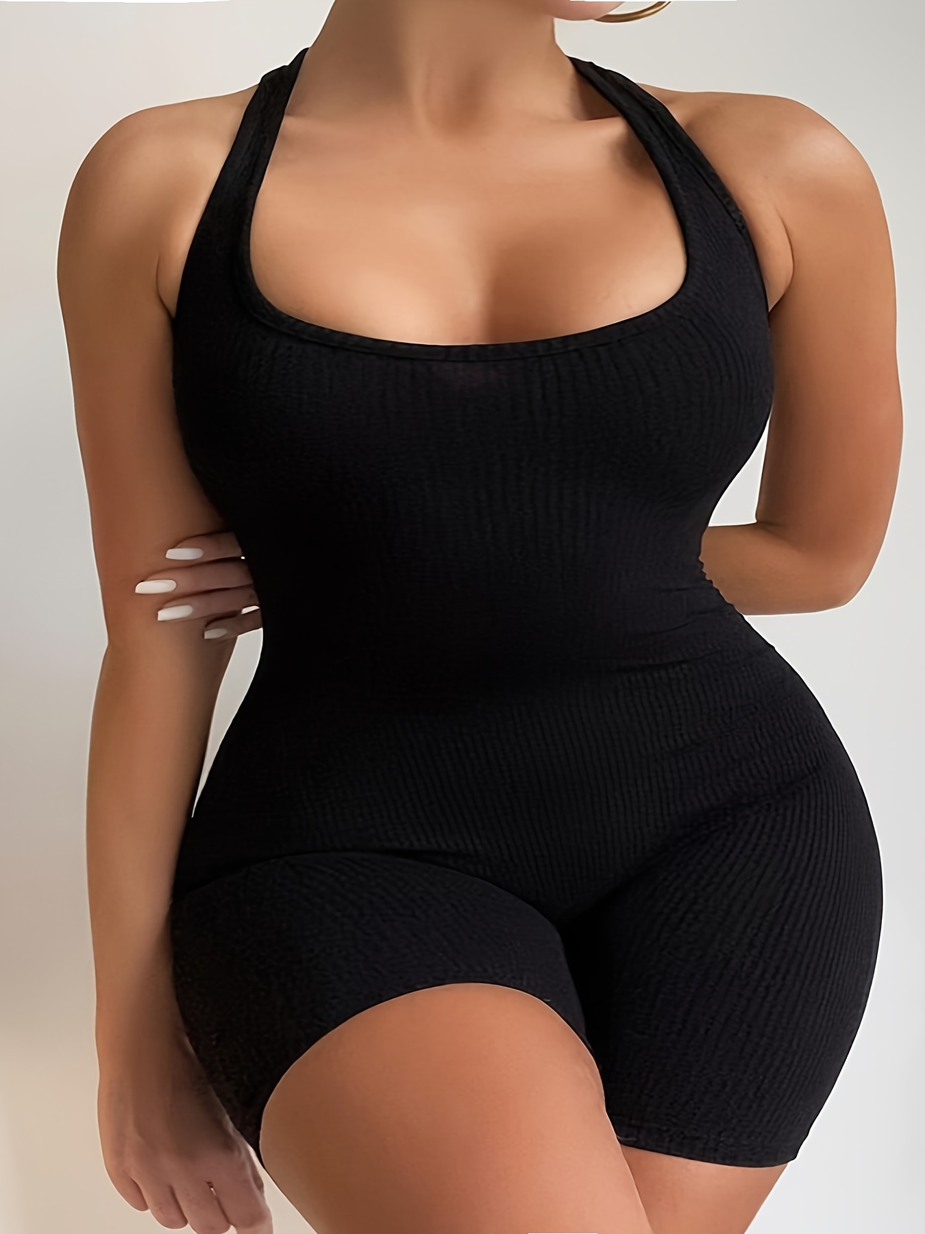 Combinaison Sportive Noire à Dos auxpour Femme, Vêtement Sexy, Dos aux, Dos aux, Dos aux, Grande Taille, Nouvelle Mode d'Été