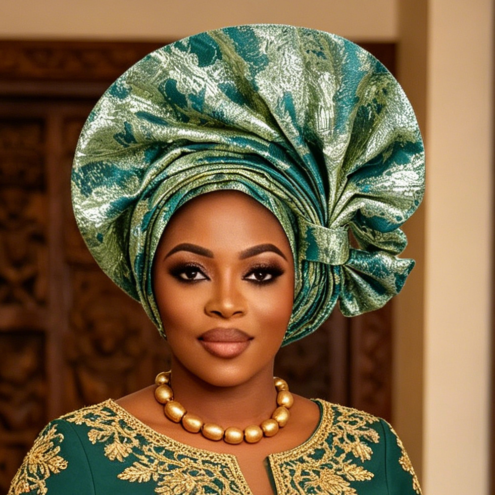 Turban Gele nigérian pour femme, chapeau Gele préformé, foulard Aso Oke, bonnet hijab musulman, couvre-chef pour mariage et fête