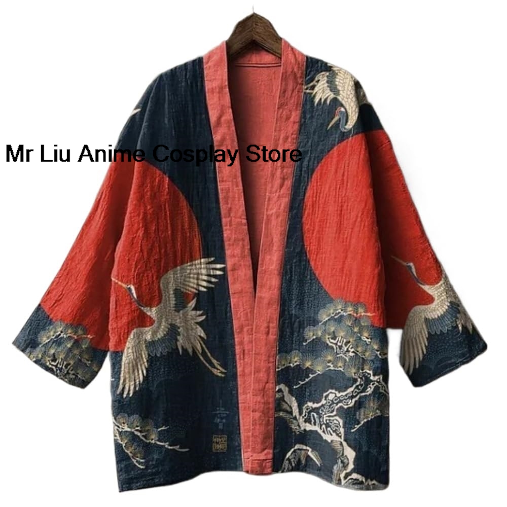 Kimono Cardigan en Coton Imprimé 3D pour Hommes et Femmes, Robe Longue à Manches Longues, Vêtement de Détente Ouvert sur le Devant, Streetwear Respirant