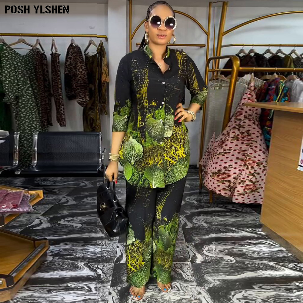 Deux ensembles de pantalons 2 pièces pour femmes, vêtements d'été, robes africaines pour femmes, Sexy, nouvel ensemble assorti, vêtements africains pour dames, 2025