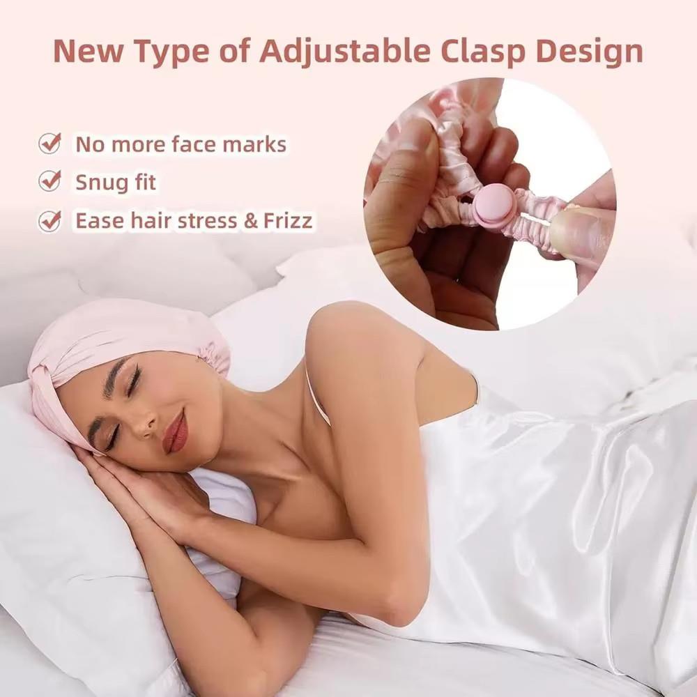 Bonnet en soie pour femmes endormies, Bonnet de cheveux en Satin, Bonnet de nuit, écharpe enveloppante pour cheveux bouclés avec bandeau à nouer, Turban en soie solide