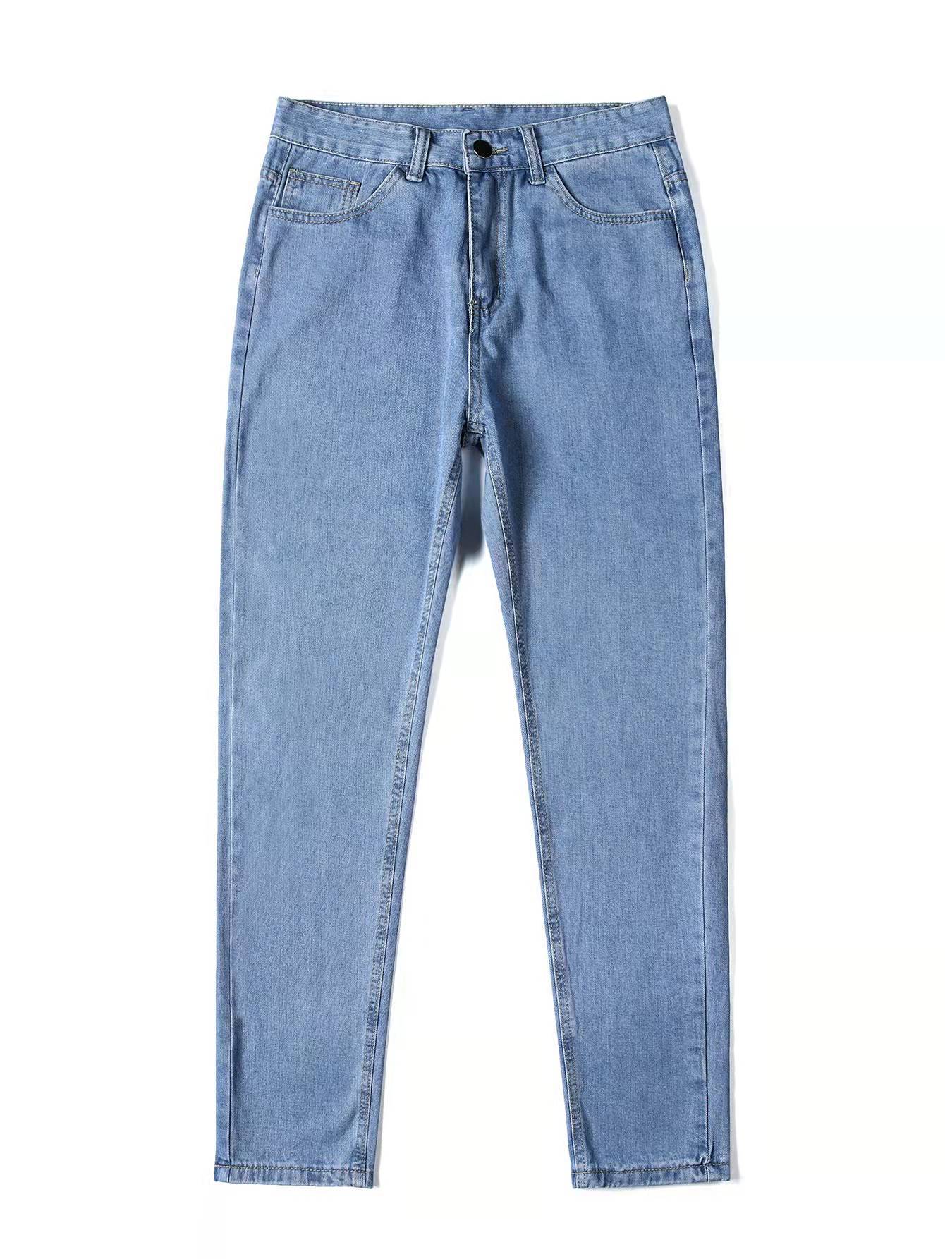 2025 nouveaux hommes d'affaires jean décontracté droit Stretch mode classique bleu noir travail Denim pantalon mâle marque vêtements S-3XL
