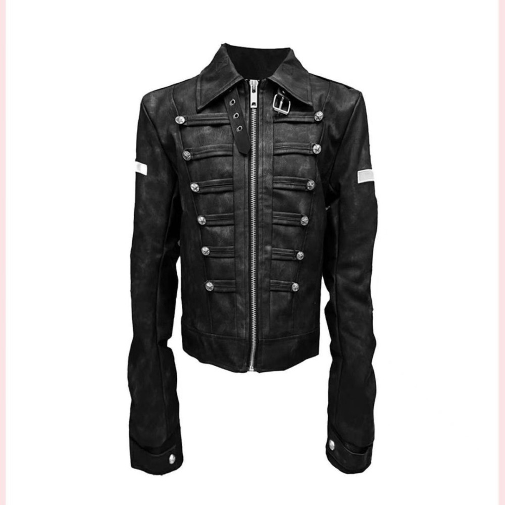 Veste pour femme à col à revers et fermeture éclair, style Y2K Gothique Harajuku Punk, à manches longues