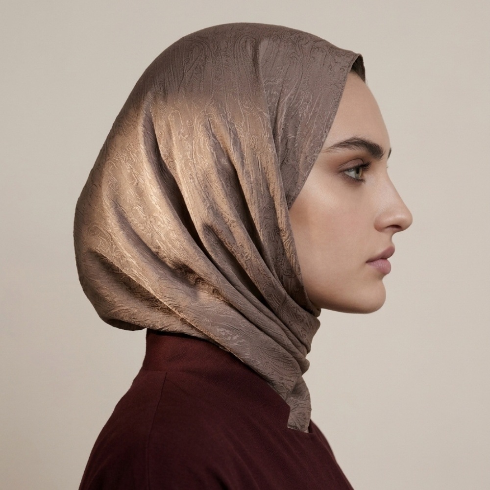 Écharpe longue unie pour femmes, motif floral en relief, motif de feuilles, en polyester