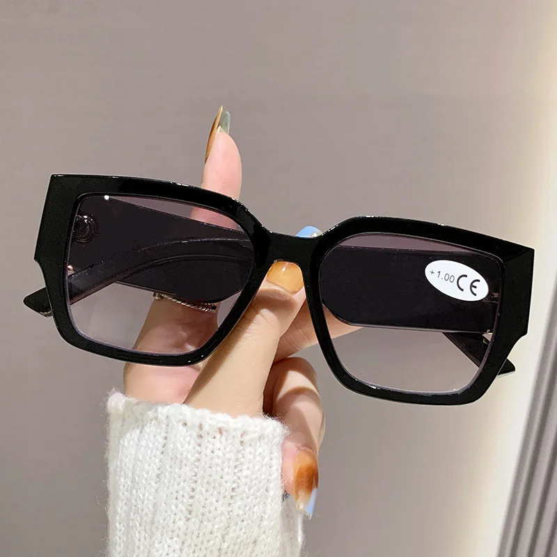Lunettes de lecture à monture carrée pour femmes, nouvelle mode, monture surdimensionnée neutre, haute définition, Anti-lumière bleue, presbytie