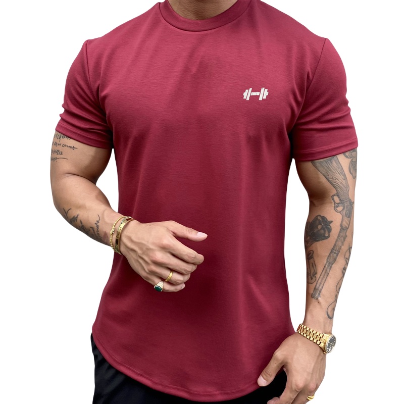 T-shirt d'été en coton pour hommes, T-shirt à manches courtes, T-shirts de fitness et de gym, T-shirts de sport pour l'entraînement, hauts décontractés à la mode, vêtements pour hommes