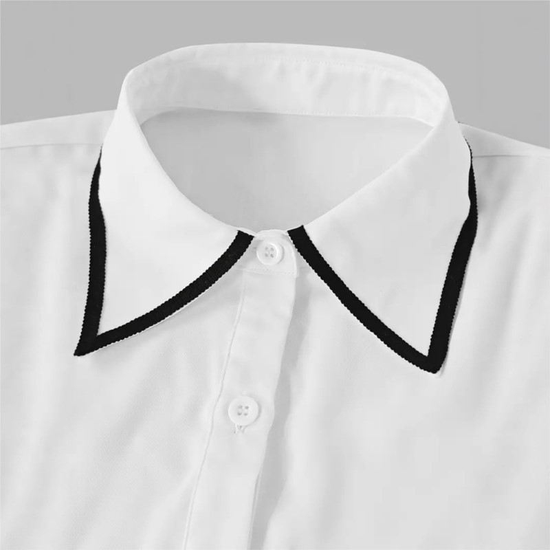 Chemisier pour femmes, chemise à la mode, nœud papillon formel, manches longues, garniture contrastée, vêtements de travail ajustés, chemises de bureau élégantes pour dames