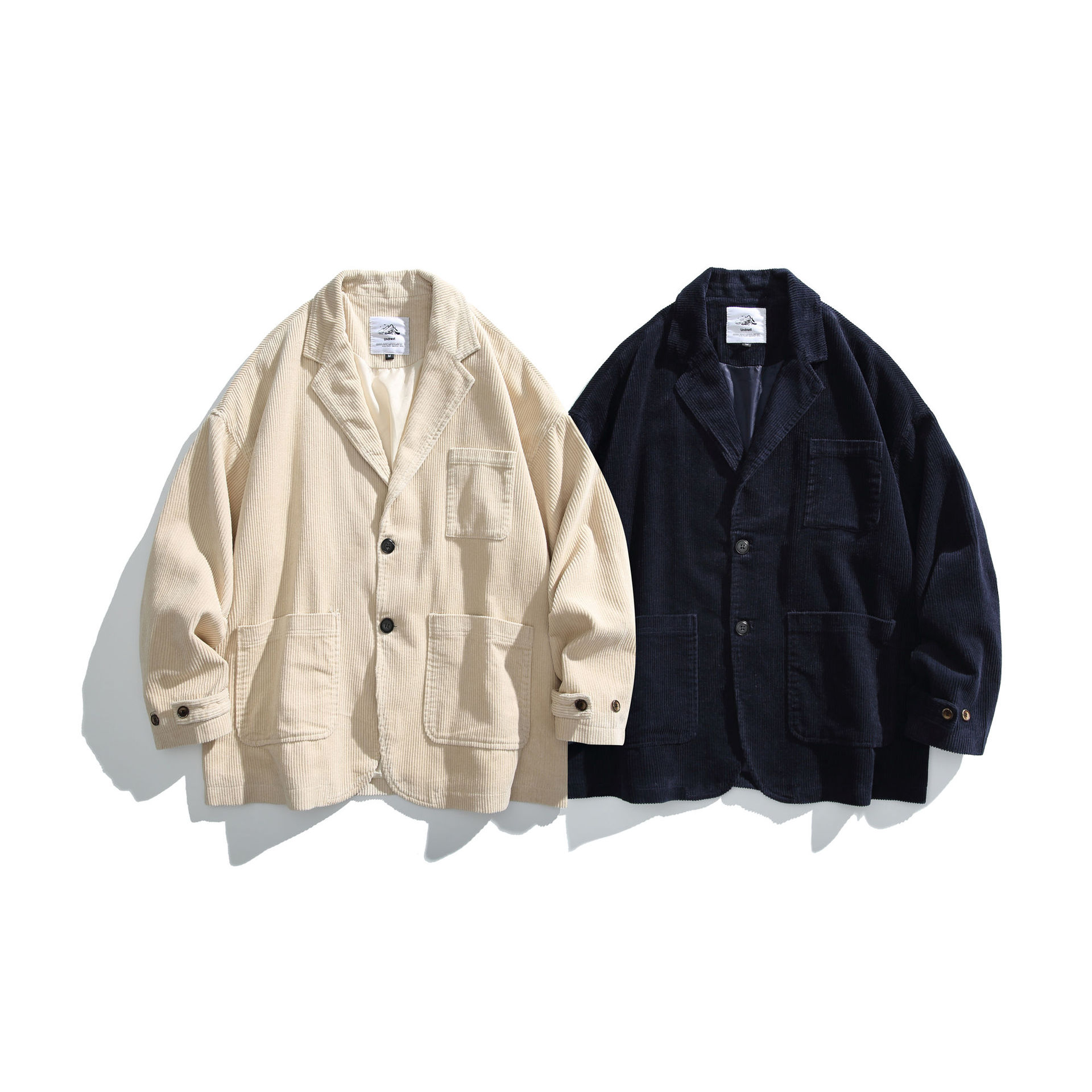 Veste en velours côtelé Blazers hommes japonais R Amekaji couleurs chaudes et chaudes surdimensionné ample jolie pochette costume manteau veste vêtements