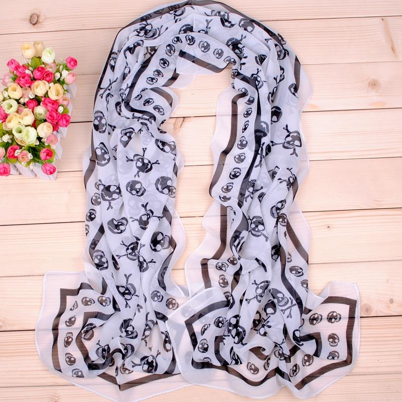 Foulards doux pour femmes, 1 pièce, mode crâne, longs enveloppes, châle, écharpe de plage