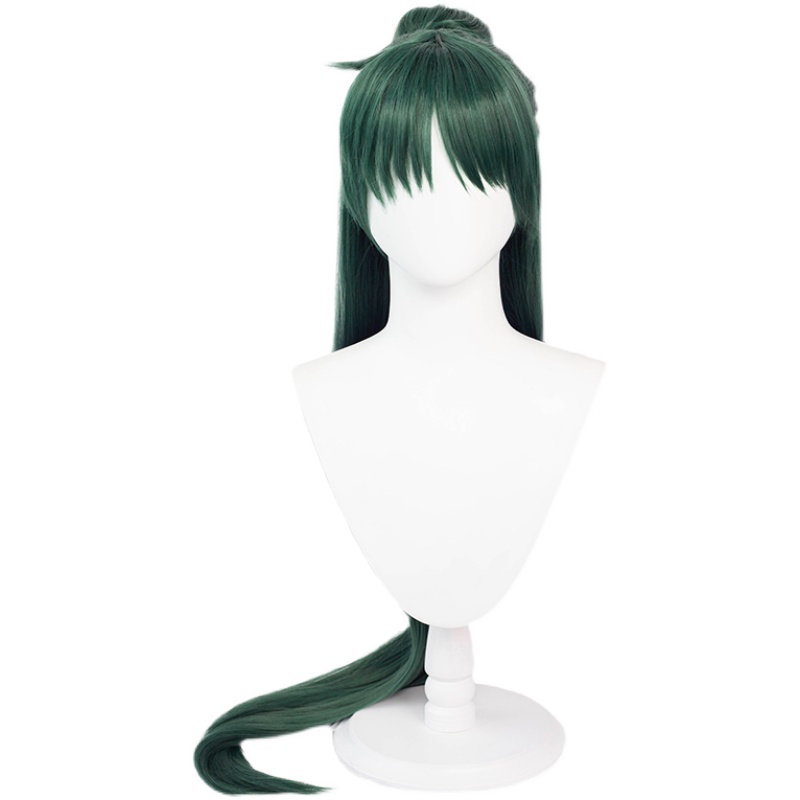 Sailormoon Pluto Meiou Setsuna Cosplay Costume cheveux synthétiques Super longue vert style Halloween fête perruque