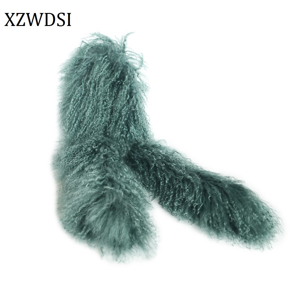 Luxueux 130 cm écharpe en fourrure d'agneau mongole accessoire d'hiver élégant avec toucher doux