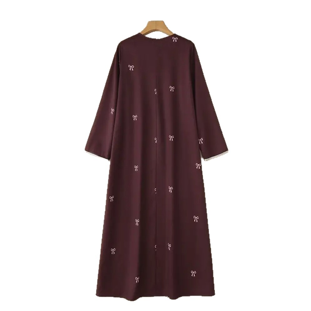 Robe d'Aïd Abaya pour femmes, robes modestes musulmanes, robe longue à imprimé nœud, Vestidos saoudiens, Kaftan, Abayas du Maroc, Jalabiya de Dubaï, Ramadan