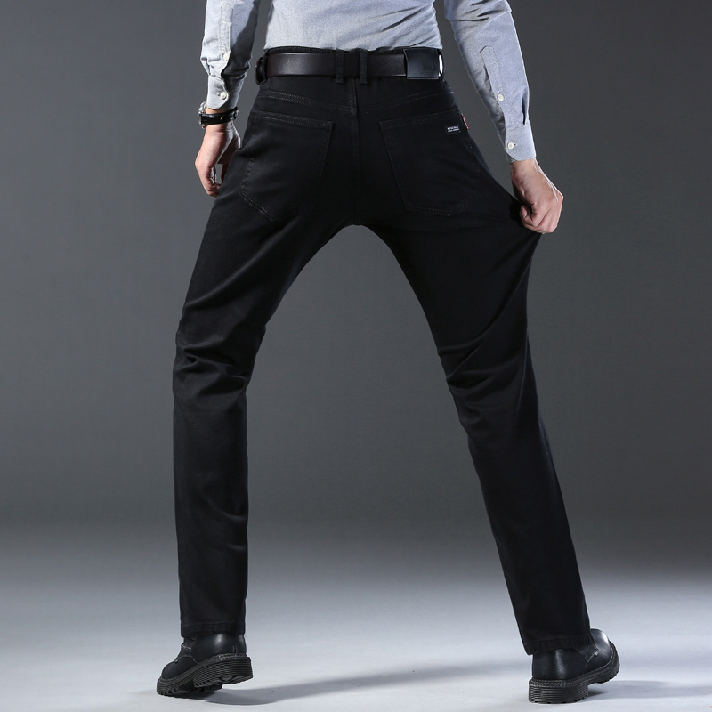 Jean en Denim noir pour hommes, nouvelle Version coréenne, doux et confortable, extensible, coupe régulière, mode décontractée, coton, Business