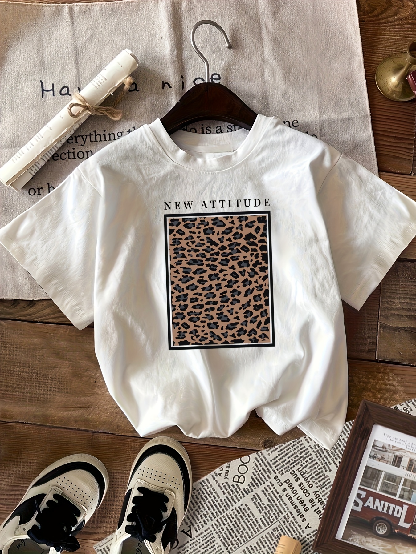 T-shirt imprimé à col rond et manches courtes pour femme, t-shirt de sport décontracté pour femme, vêtements pour femme