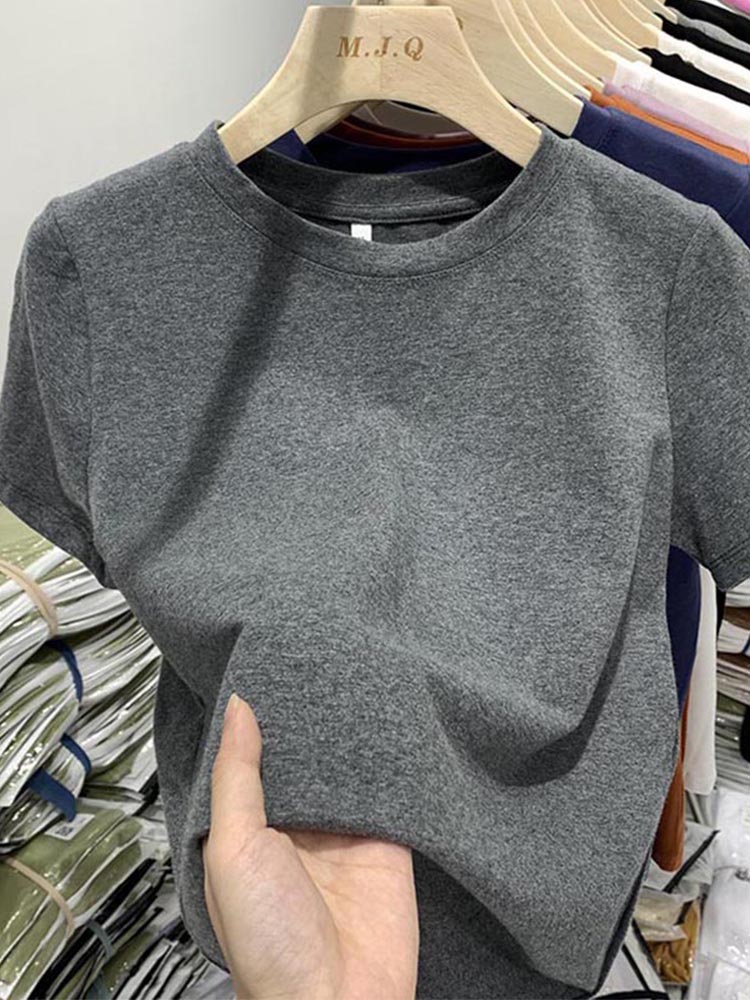 Femmes T-Shirt filles T-Shirt femme vêtements hauts coton T-Shirt femme à manches courtes printemps T-Shirt Sexy Y2k haut blanc