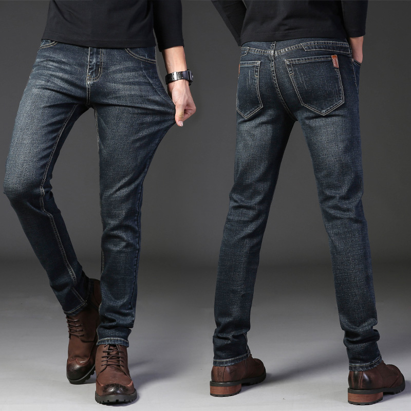 Nouveau Jean Homme 2026 – Style Classique Business Décontracté Extensible Slim – Pantalon en Denim de Marque pour Homme – Noir et Bleu