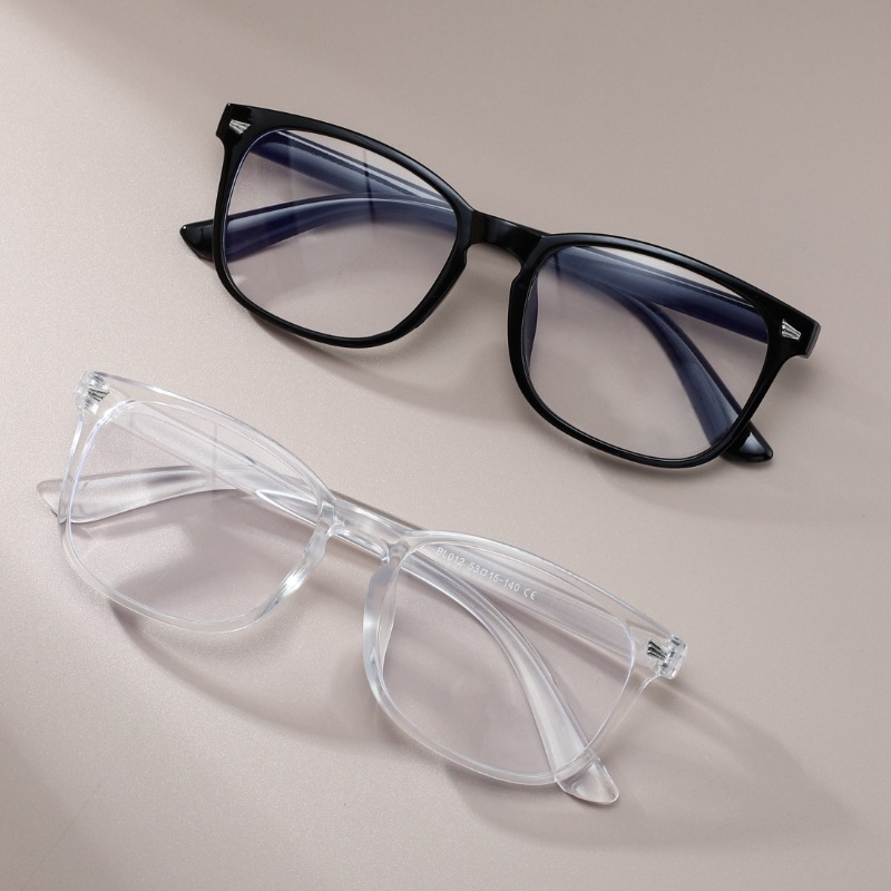 [Lunettes vintage] 2 paires de lunettes à monture carrée de style vintage |   Noir et transparent avec accents métalliques