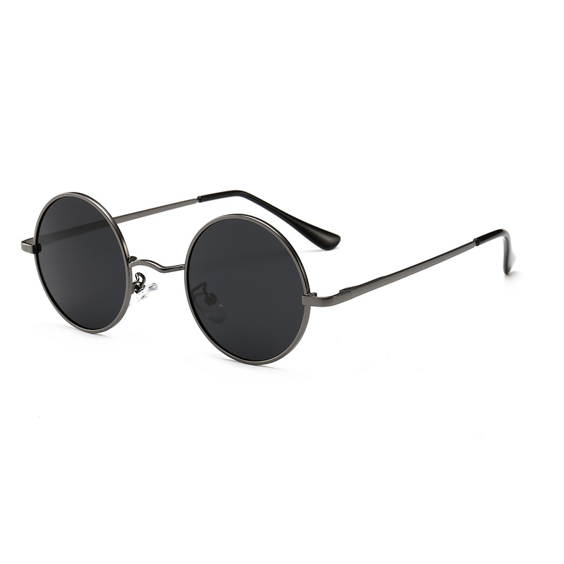 Lunettes de soleil polarisées rondes pour hommes et femmes, lunettes de soleil rétro, marque de créateur, monture en métal