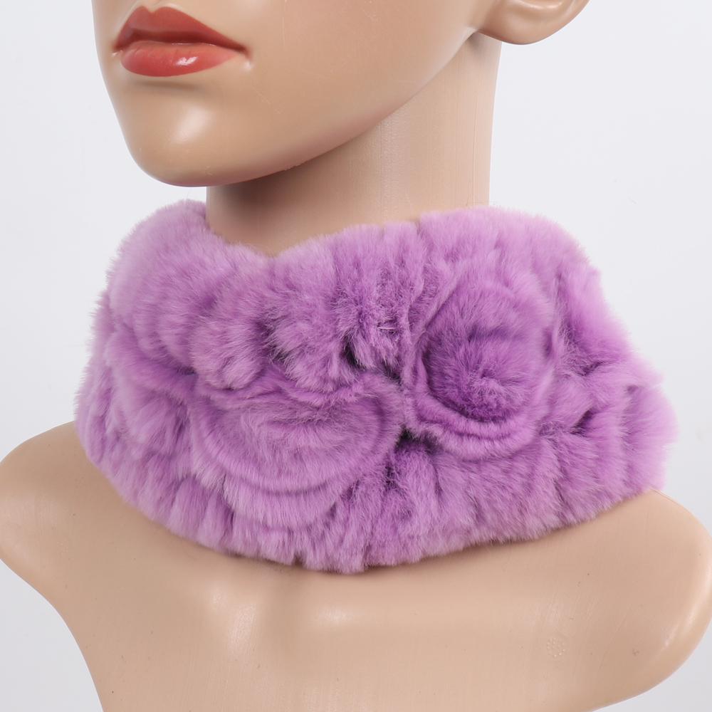 Nouveau hiver femmes élasticité réel Rex lapin fourrure écharpe naturel chaud fourrure foulards dame tricoté réel Rex fourrure de lapin bandeau silencieux