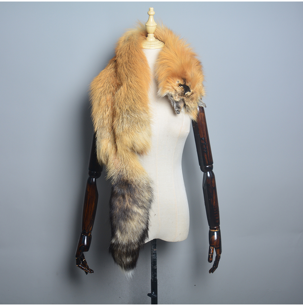 Grand Col en Fourrure de Renard group pour Femme et Homme, Manteau en Fourrure Naturelle, Écharpes de Luxe, Capuche, Châle, Décor, Cou, Wraps, Hiver Chaud