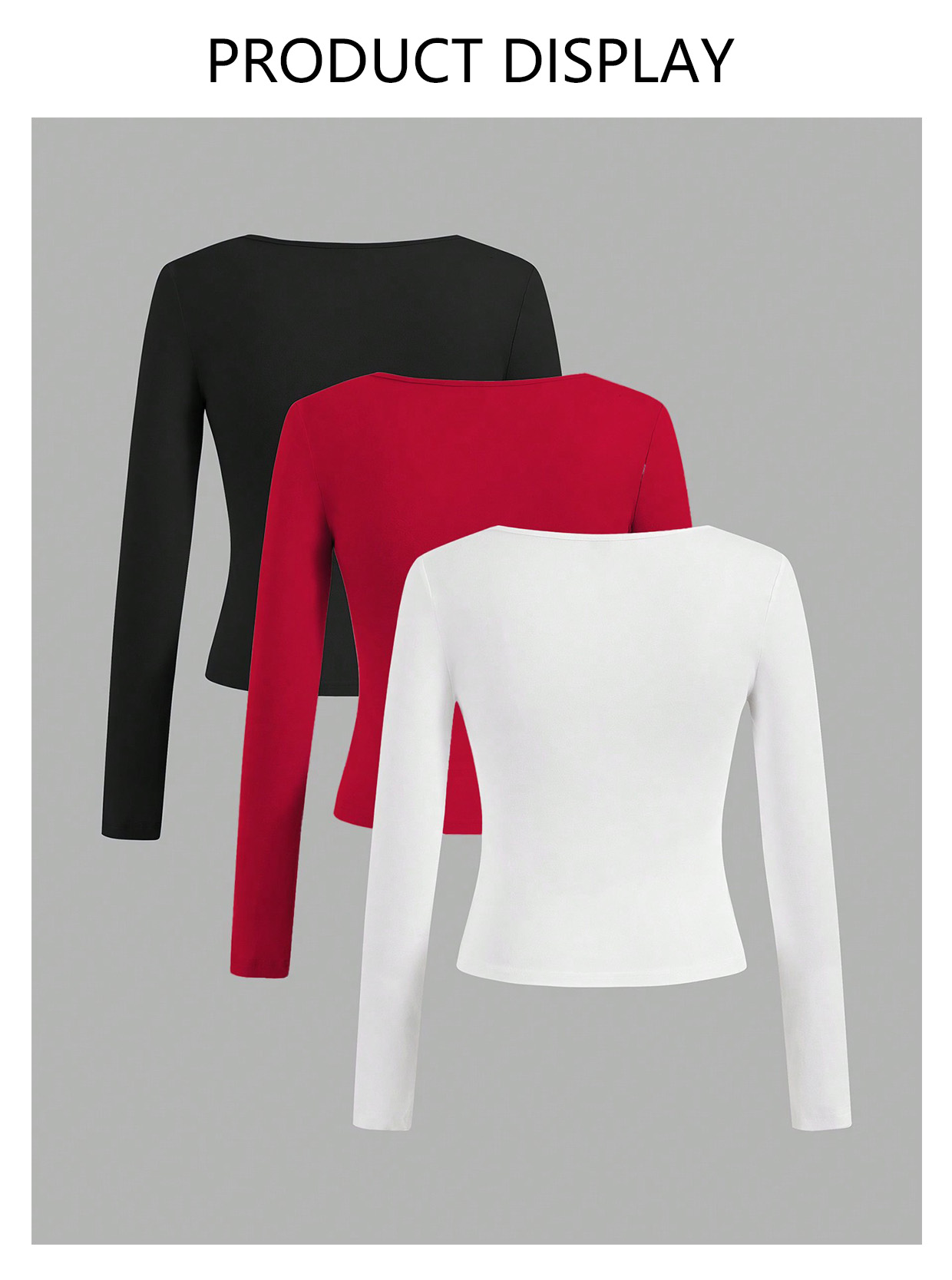 Chemise à manches longues pour femmes, haut décolleté, mode automne, couleur unie, col carré, t-shirt basique, vêtements Y2k