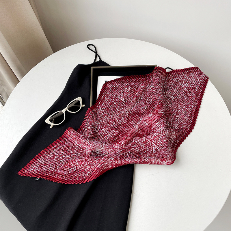 2025 TOP motif léopard plissé femmes Satin soie cou cravate écharpe petites dames châles professionnel soie foulards bandeau de cheveux