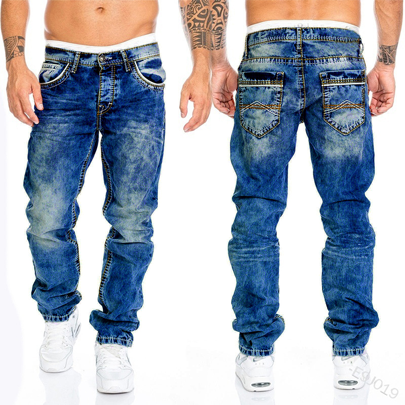 Hommes Jeans marques droite Stretch mince Jean Homme pantalons Hombre pantalons décontractés Denim pantalon Baggy Jean noir bleu