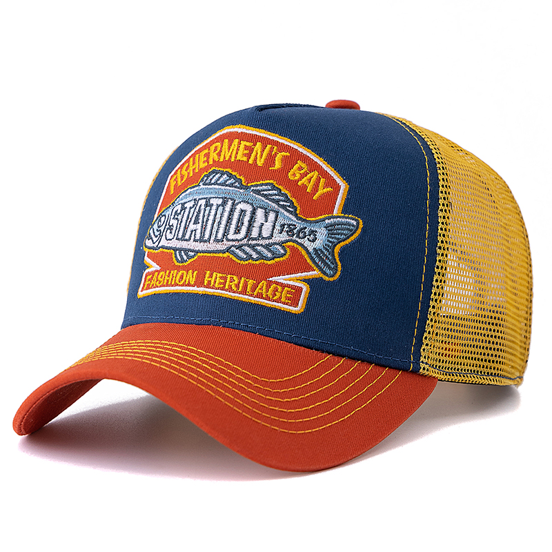 Casquette de pêche d'été unisexe, chapeau de camionneur en maille respirante pour hommes et femmes, grand poisson, chapeau de sport à rabat pour l'extérieur, offre spéciale