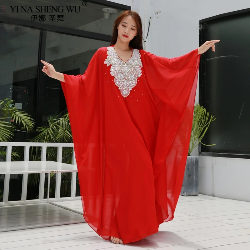 Costume de danse du ventre longue Robe performance danse orientale balançoire Tribal Khaleegy jupe nouveau pour les femmes vêtements de scène Robe de danse du ventre