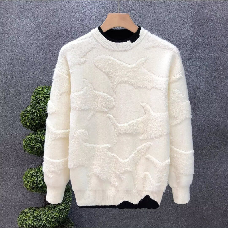 Pull à manches longues et col rond pour homme, couleur unie, décontracté, assorti avec tout, chaud et simple, nouvelle mode automne hiver