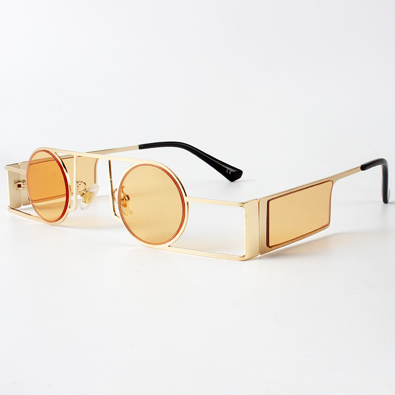 Mode Punk lunettes rondes pour femmes hommes marque de luxe Vintage cadre en métal lunettes de soleil femme classique à la mode Ins Style lunettes de soleil