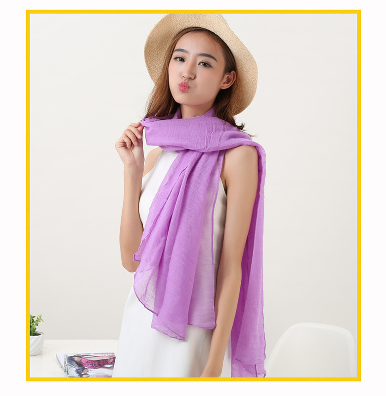 Foulard Tippet Hijabs pour Femme, Longue Écharpe Chaude, Couleur Bonbon, Coton Doux, Châle Rond