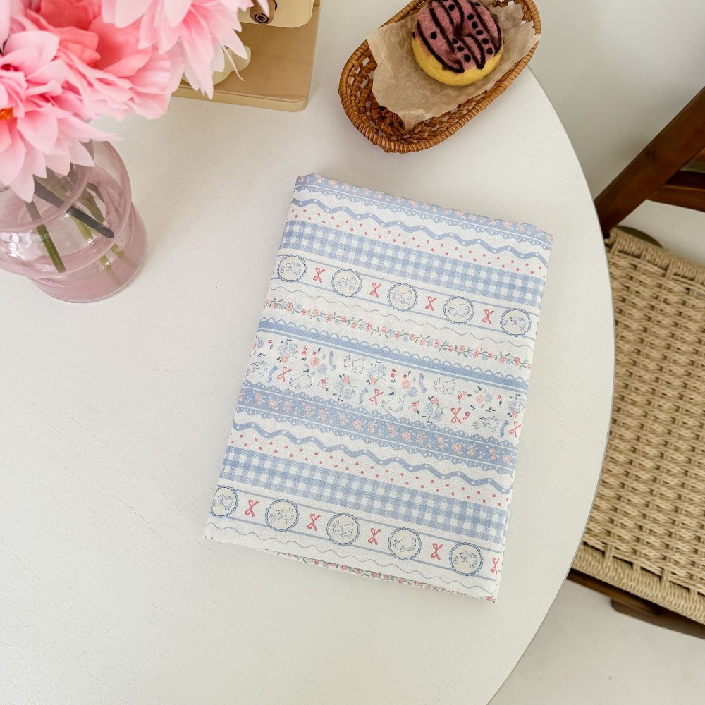 Tissu en coton imprimé numérique, mignon dessin animé rayé, nœud de lapin Floral, matériel de sac pour vêtements pour enfants