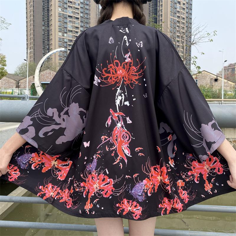 Kimono unisexe imprimé grue Vintage 3d, haut à la mode, Cardigan décontracté, vêtements Yukata, Streetwear japonais, vêtements traditionnels