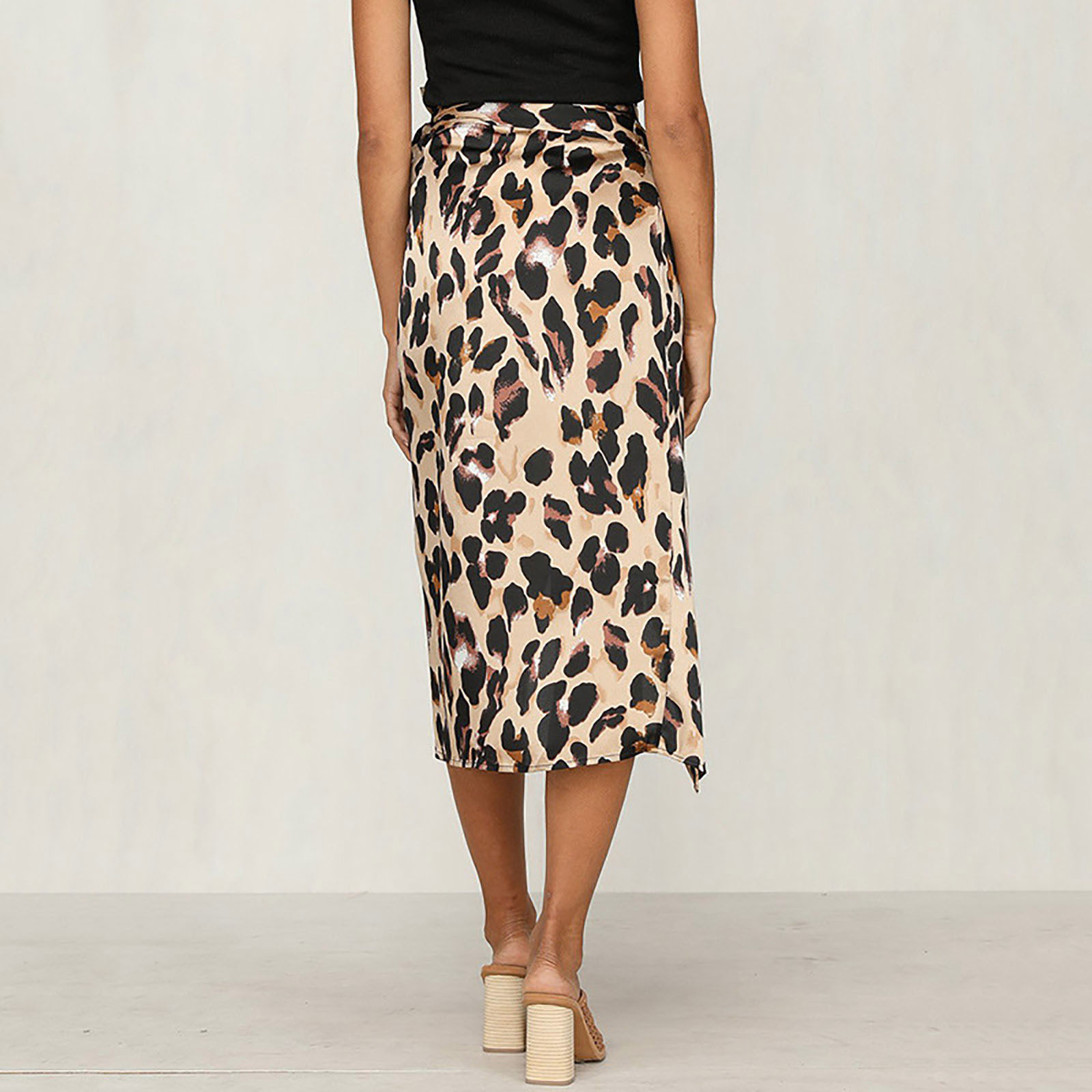 Top Knowing-Jupe en mousseline de soie léopard pour femme, style coréen, vêtements pour femmes, quotidien, 2025