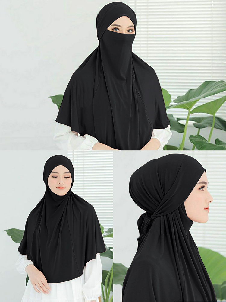 Turban de sauna instantané pour femmes, hijab musulman, écharpe islamique, ramadan, uni, grande taille, qualité supérieure