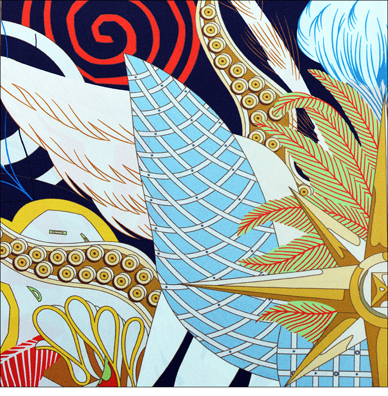 Nouvelle écharpe tendance d'été 90 * 90 en twill de soie avec procédé de peinture par pulvérisation et bord roulé à la main "M90F275-3"