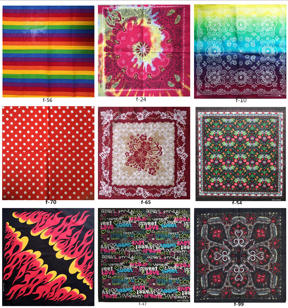 F-1-F-100 Foulard carré 100% Coton Unisexe, Bandana Hip Hop Noir Paisley, Couvre-chef, Bandeau pour cheveux, Foulard, Bandeau tour de cou et pour poignet