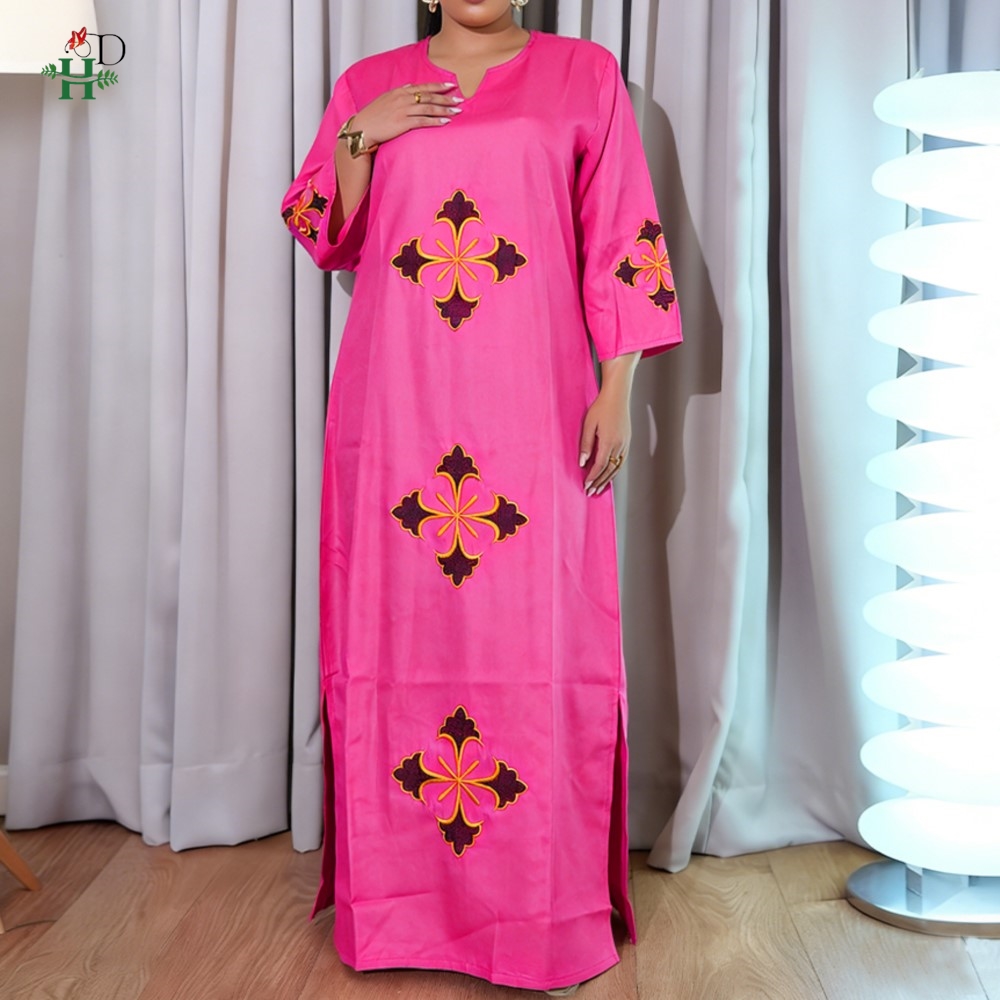 H & D Femme africaine tenue robe pantalon couvre-chef caftan robe marocaine broderie Dashiki à manches longues hauts Abayas Femme dubaï