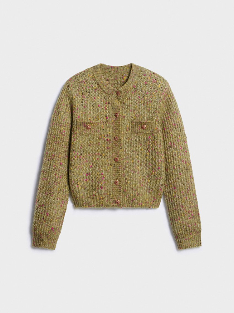 Cardigans courts élégants en maille pour femme, col rond, simple boutonnage, manches longues, pull féminin, collection automne 2026, tricot décontracté pour femme