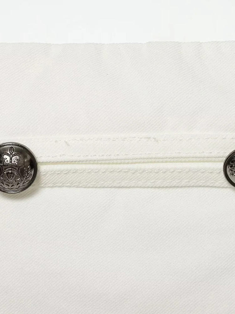Tenue d'été pour femmes, haut chic avec boutons métalliques, décoration à double boutonnage, style vintage décontracté pour femmes