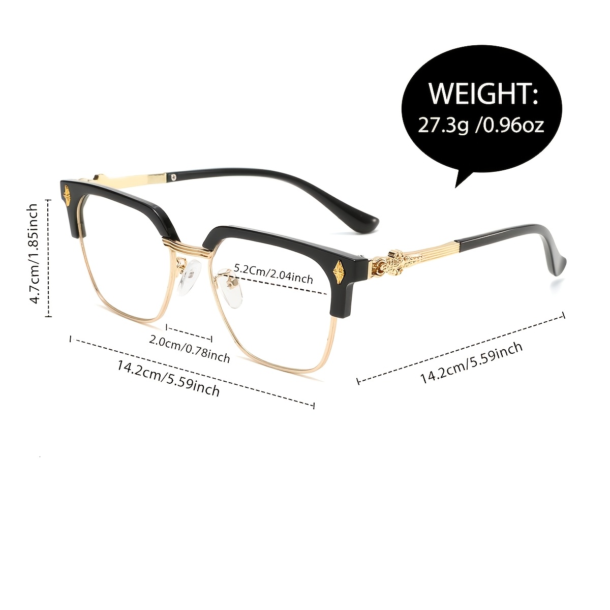 Lunettes transparentes à monture carrée pour hommes, style classique et moderne, basiques décontractées, article polyvalent pour le quotidien