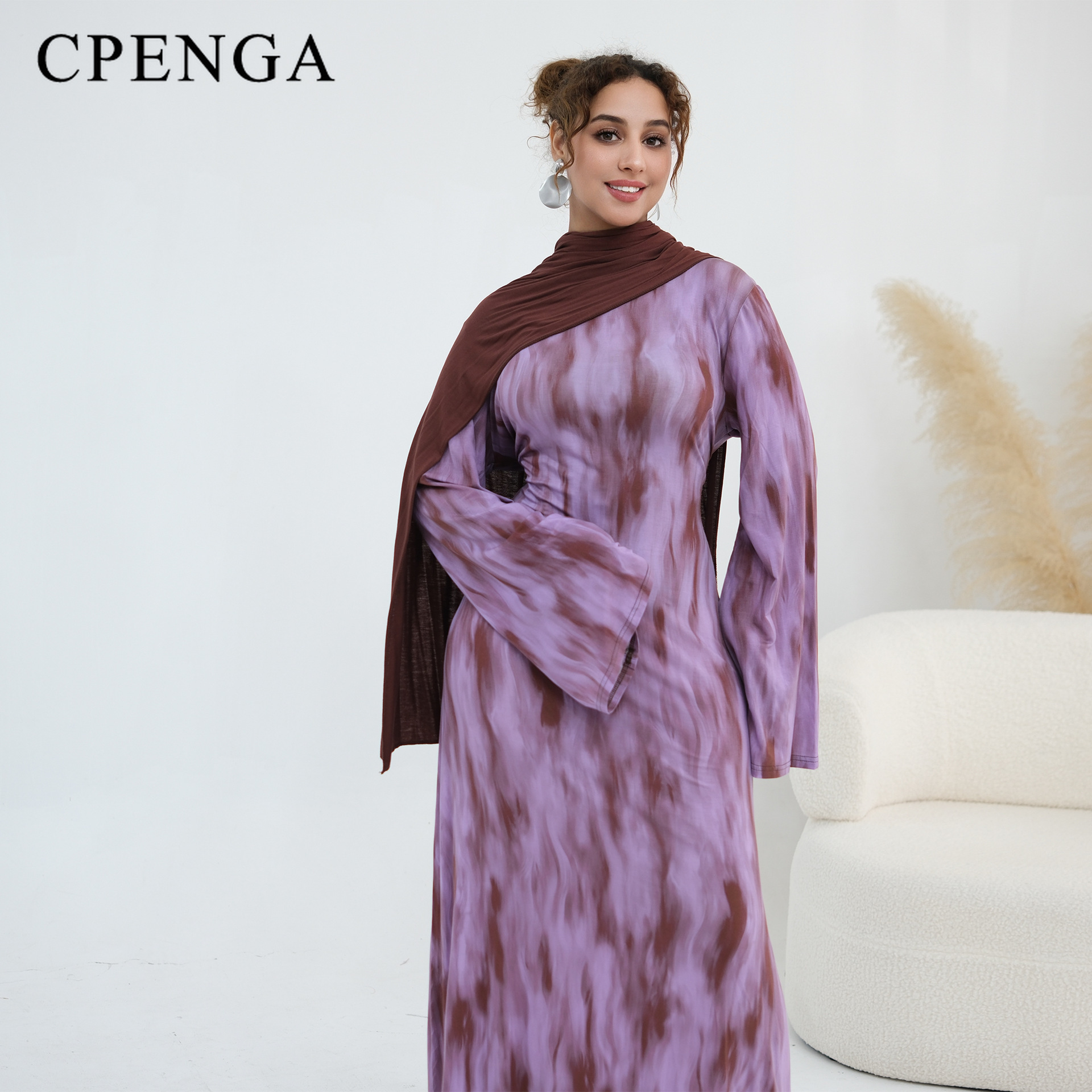 Robe Abaya Imprimée Extensible Grande Taille pour Femme, Tenue Musulmane Décontractée, Style Dubaï Élégant, Robes Musulmanes Abordables avec Livraison Gratuite 2026