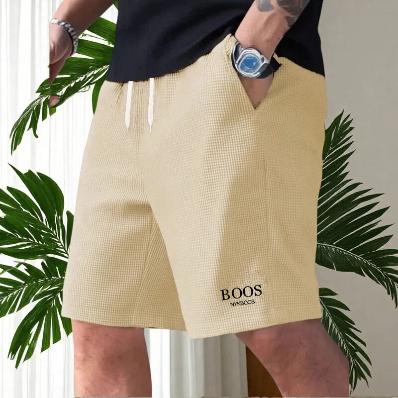 Shorts de plage imprimés pour hommes, shorts de bain à séchage rapide, taille élastique, doublés, style surf décontracté, shorts de vacances décontractés pour couples