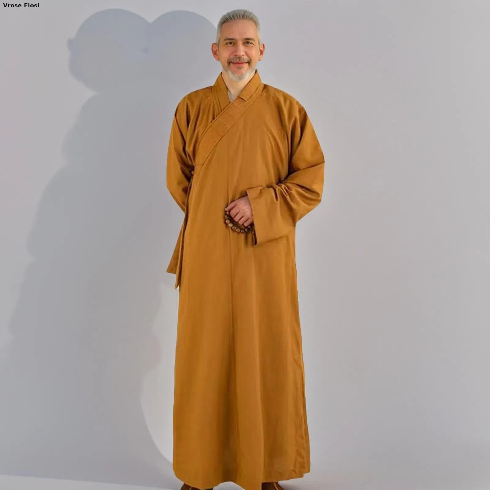 Vêtements traditionnels chinois pour adultes, robes longues pour le bouddhisme, moine bouddhiste, robe de méditation Haiqing pour hommes, nouveau, 2024