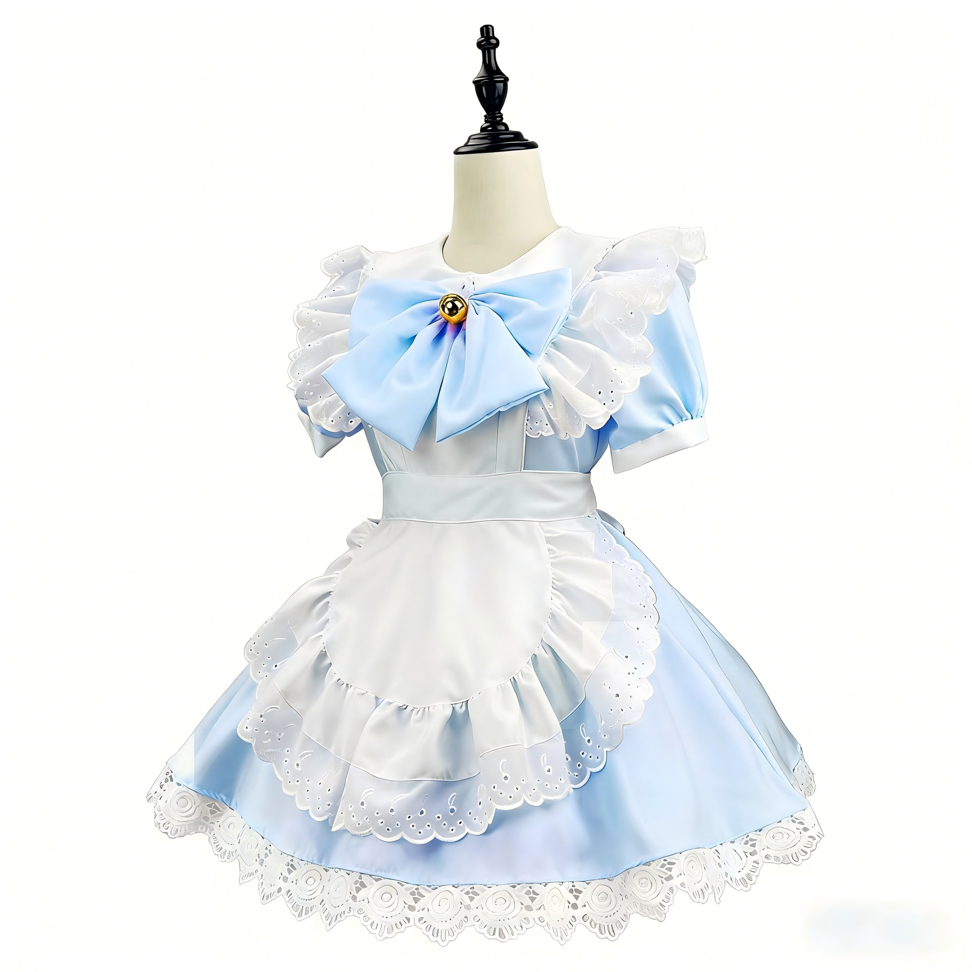Tenue de Soubrette Lolita Anime Grande Taille pour Femme, Robe de Fête d'Halloween, Tenue Gothique Noire et Blanche pour Étudiante, Déguisement de Chat Lolita pour Femme