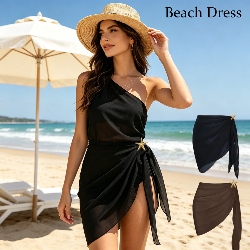 Jupe de plage en mousseline légère pour femme, idéale pour les vacances d'été, avec bretelles, style foulard, sexy, pour la plage et la natation, à porter avec un maillot de bain ou comme capuche.