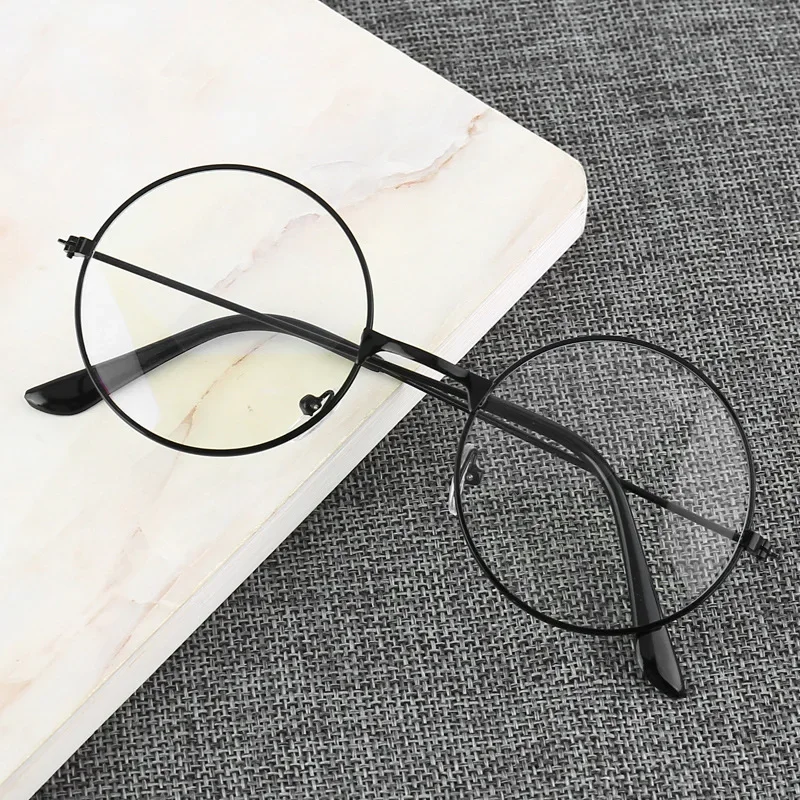 Lunettes rondes Anti-lumière bleue pour ordinateur, jeux de jeu, Protection des yeux, lunettes décoratives