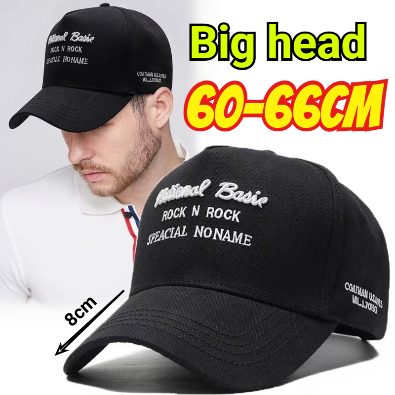 Casquettes de baseball en coton grande taille 60-66 cm pour homme à grosse tête, casquettes trucker haute qualité, chapeaux décontractés cool hip-hop grande taille pour femme 56-60 cm